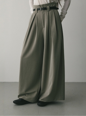 日代 STYLEMIXER High-waisted pants 25AW 高腰束腰阔腿休闲裤