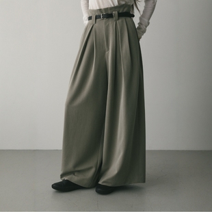 waisted High pants 25AW 日代 高腰束腰阔腿休闲裤 STYLEMIXER