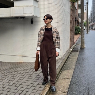 日代 CLANE CAMISOLE ALL IN ONE 25AW 复古绒面吊带高腰连体裤