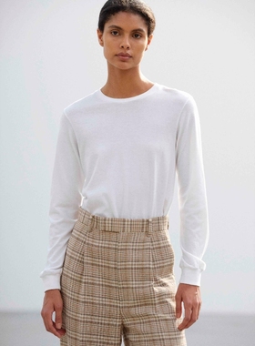 日代 AURALEE SEAMLESS L/S TEE 26SS 长绒棉纯色圆领长袖T恤