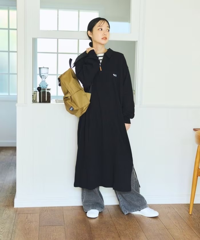 日代 TOWN CRAFT × FREAK'S STORE 23AW 半拉链Polo长袖连衣裙