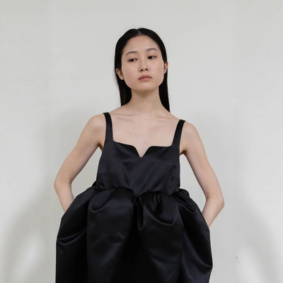 Bibiy优雅高级露背花苞礼服裙