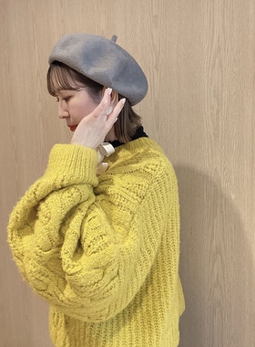 日代 arth Fur Felt Beret 25AW 日本制可爱兔毛真丝画家贝雷帽