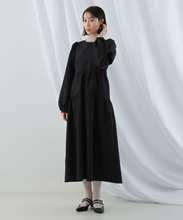 日代 Ray BEAMS Jacquard Puff L/S Dress 24SS 提花泡泡袖连衣裙