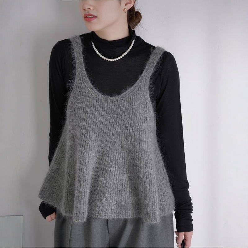 IENA马海毛混纺喇叭形针织背心