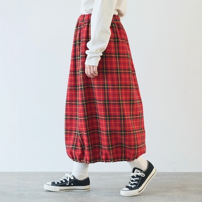 bulledesavon格纹气球半身裙