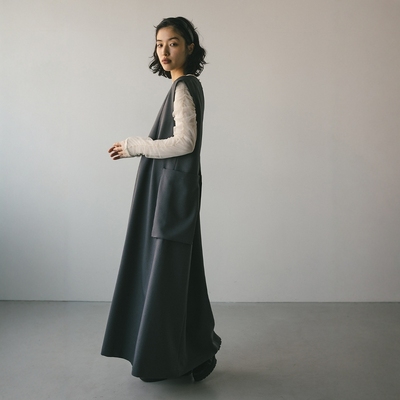 STYLEMIXER深V绑带口袋连衣裙