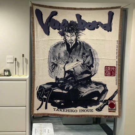 周刊少年浪客行宫本武藏挂毯电竞房装饰毯卡通动漫周边盖毯露营毯
