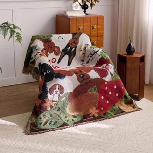 一无是处小狗乐园挂毯韩式DIY挂画中古风沙发毯布置装饰氛围毯子