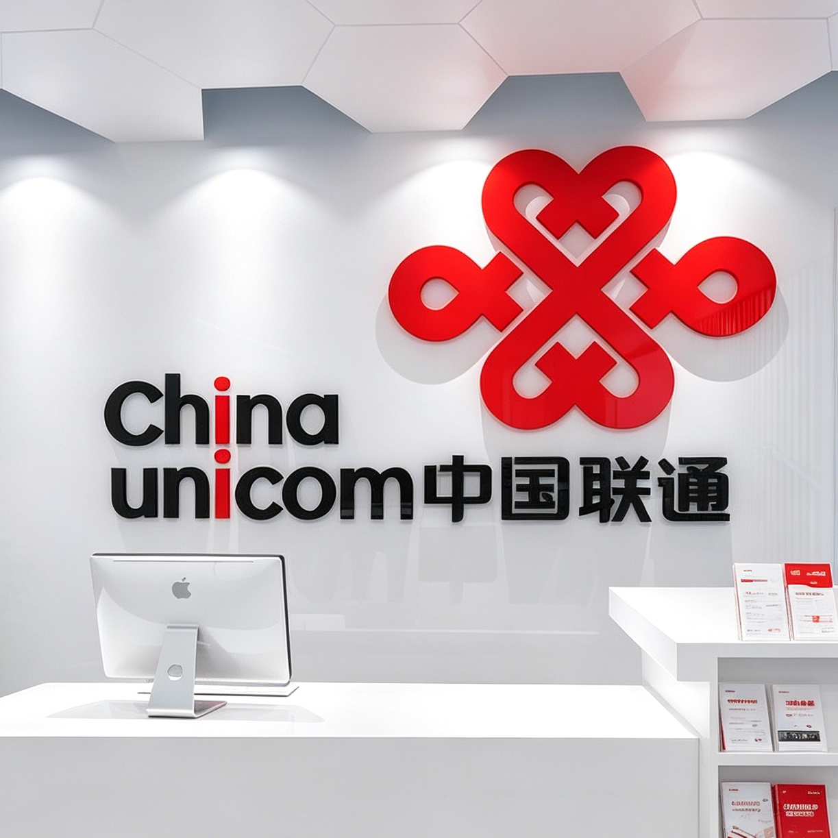 中国联通logo标识亚克力立体墙贴