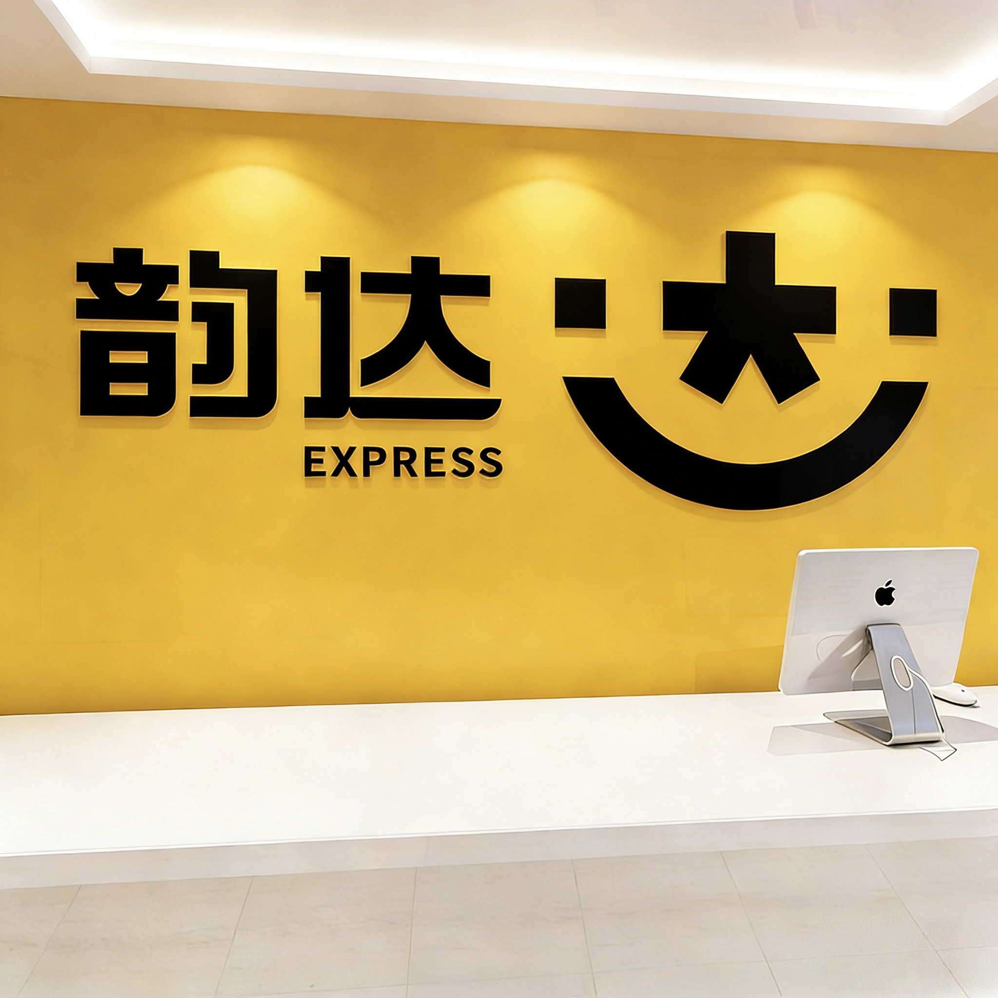 韵达快递logo亚克力立体标识墙贴