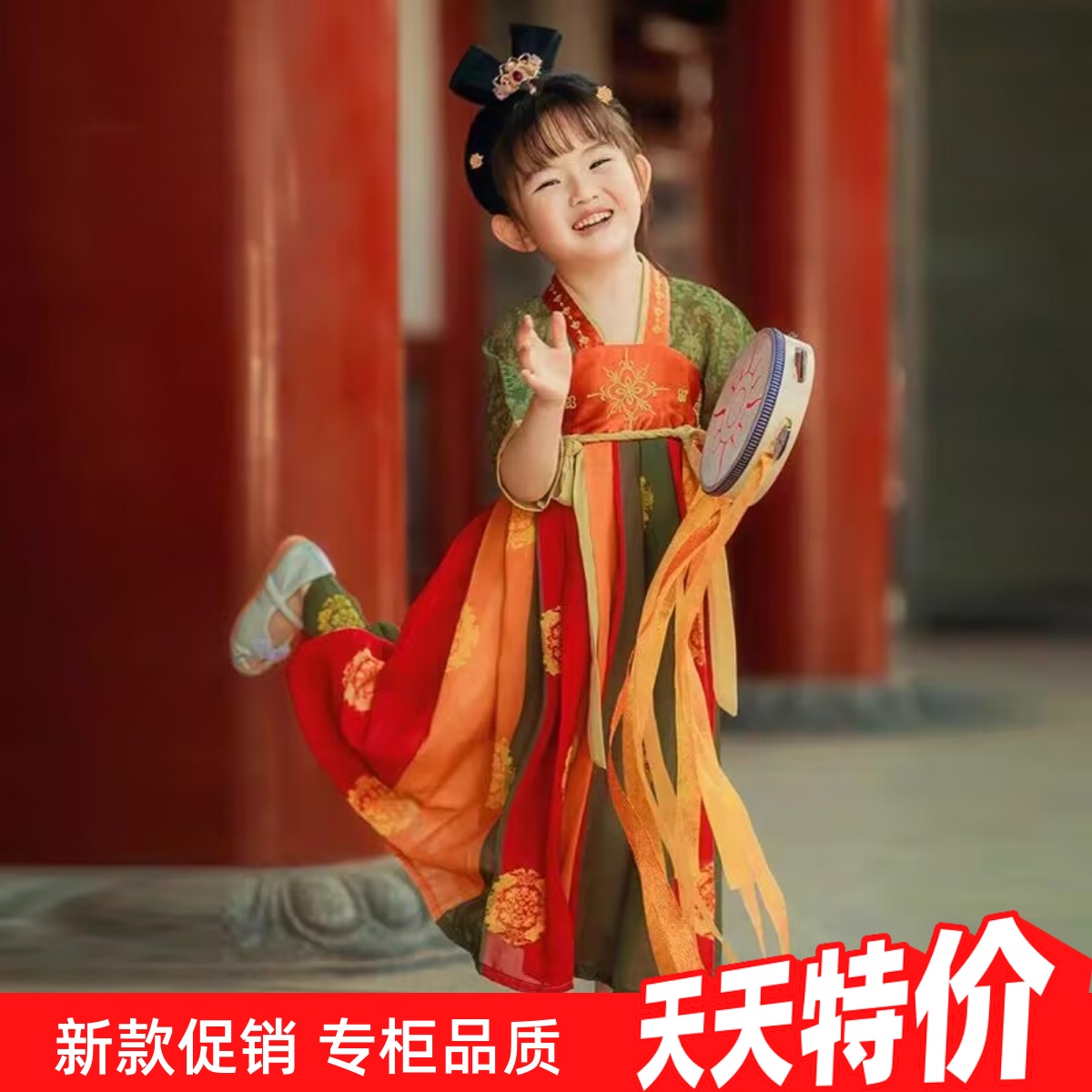 汉服女童儿童古装中国风超仙唐装2025新款古风公主女孩春秋连衣裙