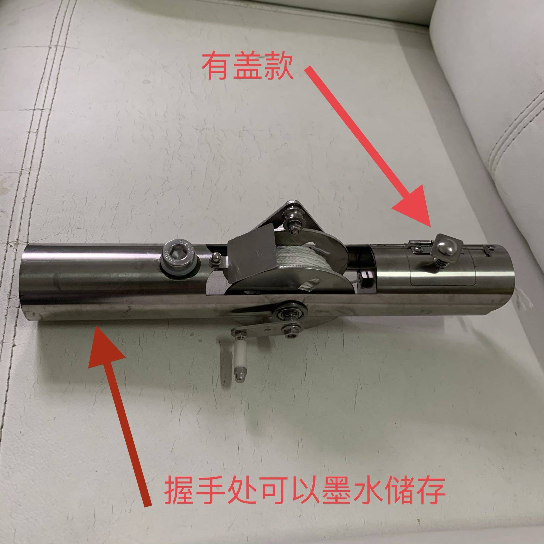 墨斗 钢管墨斗 工地放线墨斗 带有墨水储存功能 不锈钢墨斗