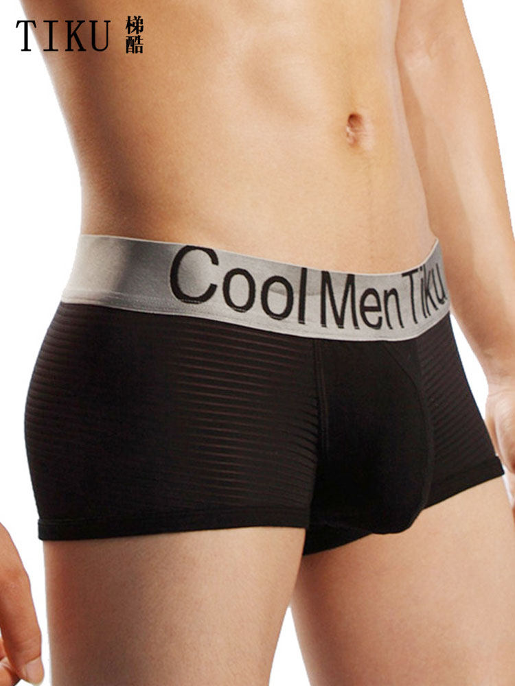 2 boxes TIKU ladder cool men's ice wire pants flat pants male summer breathable translucent perspective flat horn underwear