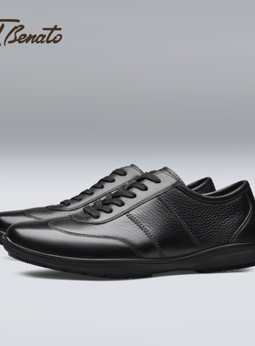 宾度男鞋秋冬季男士商务休闲皮鞋男真皮软皮软底平底鞋百搭通勤鞋