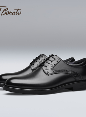 宾度男鞋25秋冬季新款男士商务正装皮鞋男真皮软底圆头青年德比鞋