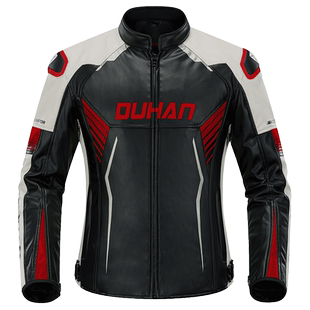 杜汉摩托车骑行服男女情侣款皮衣防风保暖防摔机车赛车服四季通用