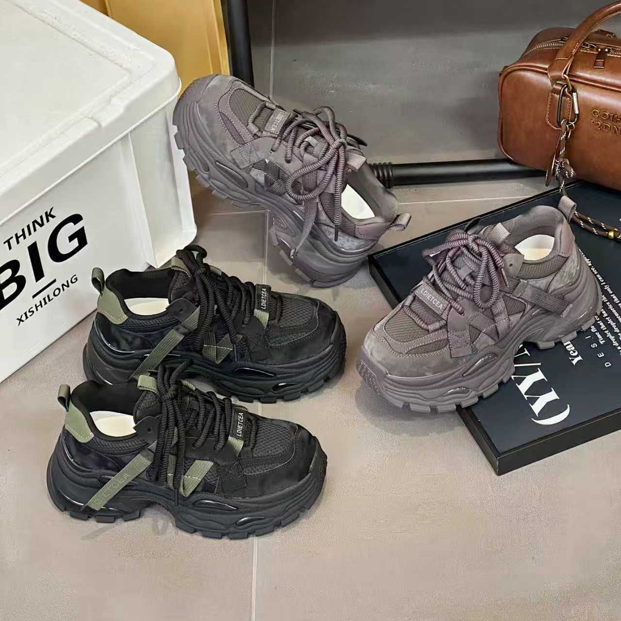 舒适老爹鞋加绒增高休闲运动鞋