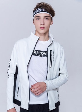 Discovery户外秋冬新品男式防风外套加绒开衫运动男DAEG91317