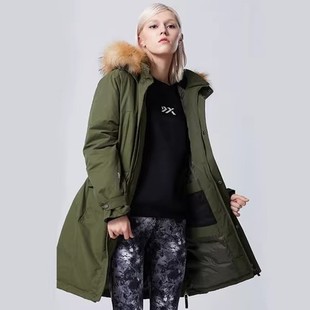 Discovery户外冬男女中长款羽绒服保暖工装派克服DADG92642/91658