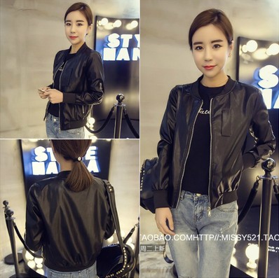 皮衣女宽松外套2019春秋新款BF风PU皮棒球服韩版学生皮夹克潮在类目 女装/女士精品, 皮衣中 - 来自Buy2taobao.com提供专业的淘宝代购服务