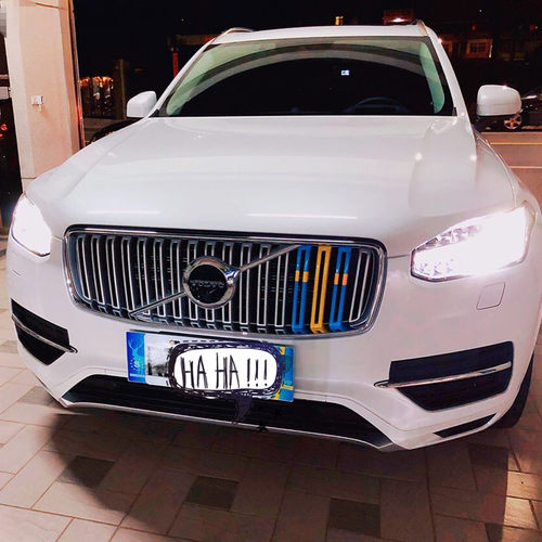 适用于全新沃尔沃XC90中网装饰亮条运动三色卡扣中网装饰车身外饰