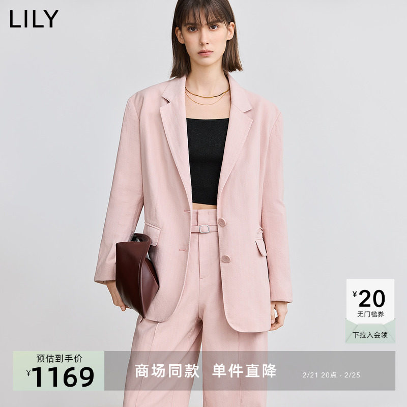 【LILY大师系列】商场同款2025春慵懒老钱风宽松高级感西装外套女