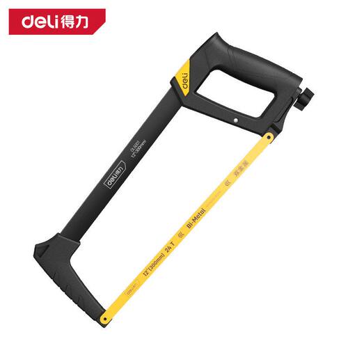 得力钢锯架锯子调节式家用小型手持金属锯弓手工锯木工锯DL6001