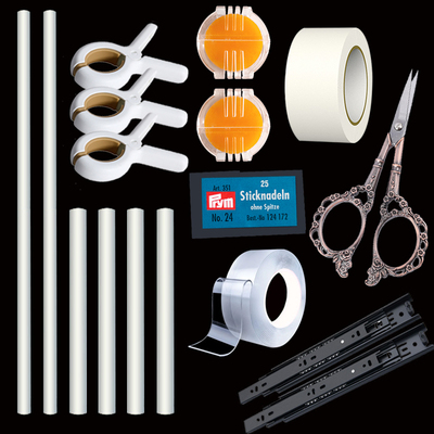 卷布神器管子和夹子滑轨美纹胶带