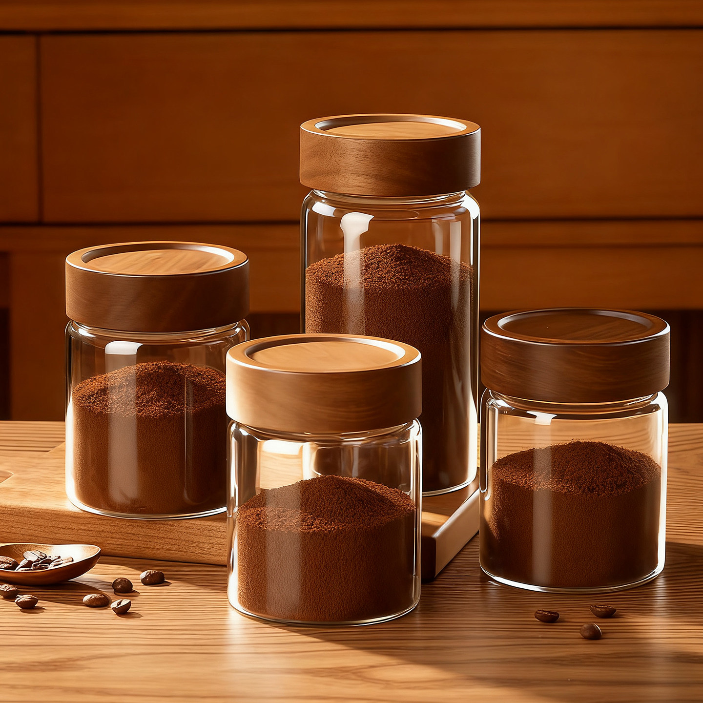 咖啡粉密封罐高硼硅玻璃储存罐