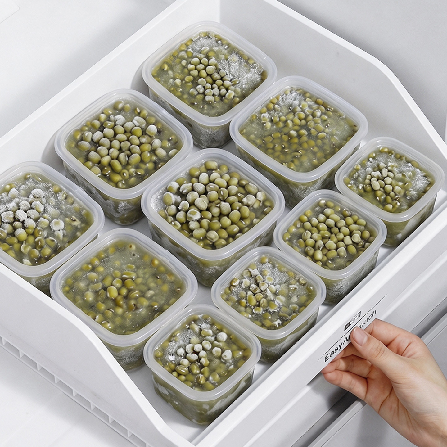 绿豆冷冻分装盒食品级硅胶自制绿豆冰沙冷冻制冰格冰块模具好脱模