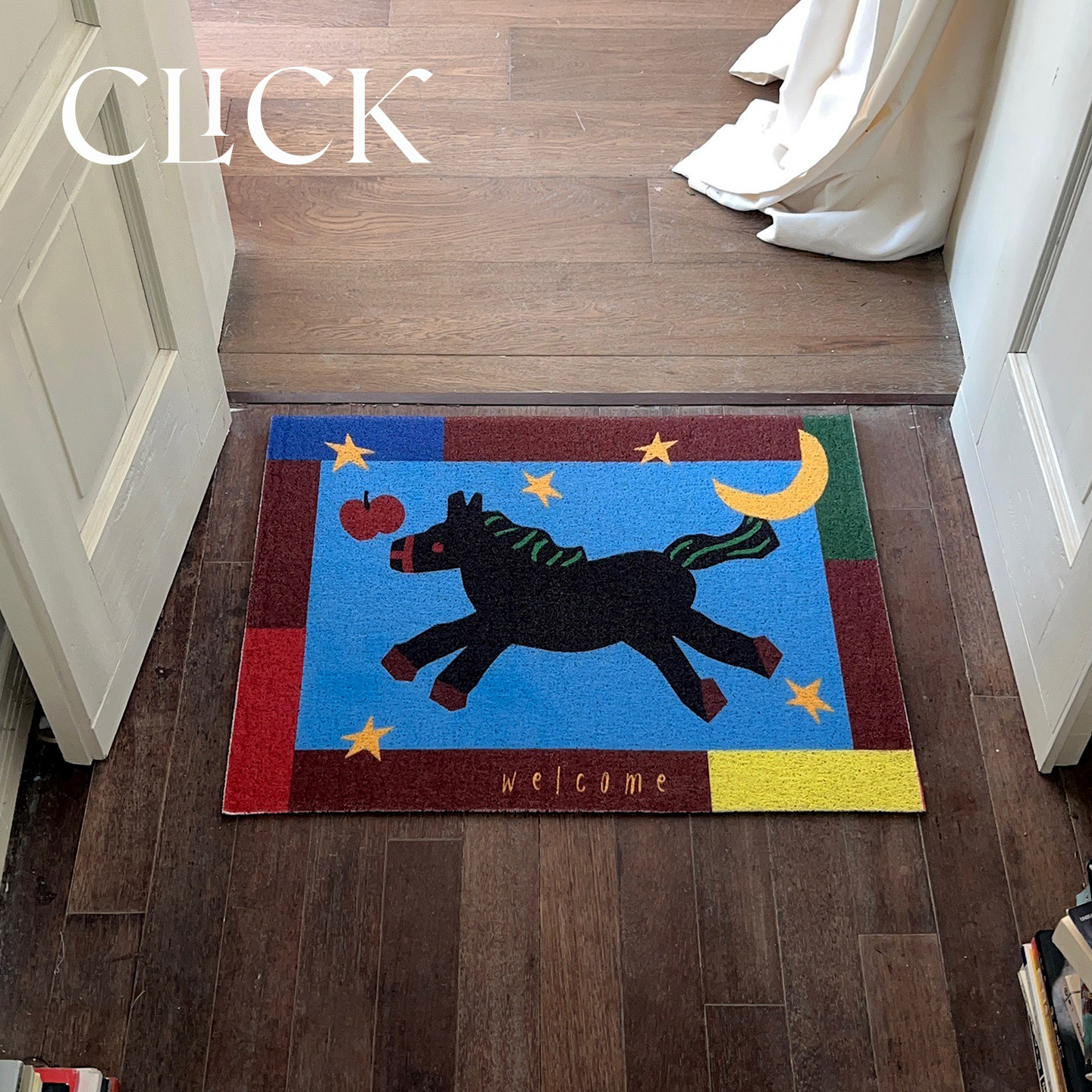 click原创小黑马幸运入户地垫丝圈防尘门垫室外玄关马年创意装饰,居家布艺,入户地垫,淘宝优惠券,粉丝福利购,淘宝优惠卷
