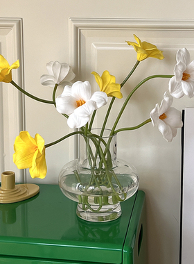 Click手感保湿开口pu郁金香仿真花桌面软装婚庆手捧花拍照道具