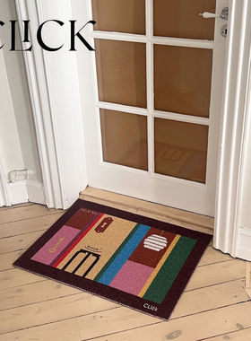 click玄关入户门店地垫可落尘北欧复古公寓丝圈地毯家居装饰