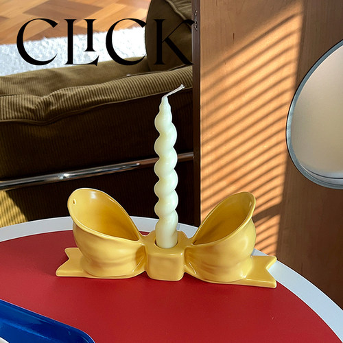 click蝴蝶结烛台创意家居摆件