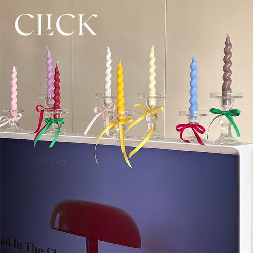 可爱扭扭彩色蜡烛ins风