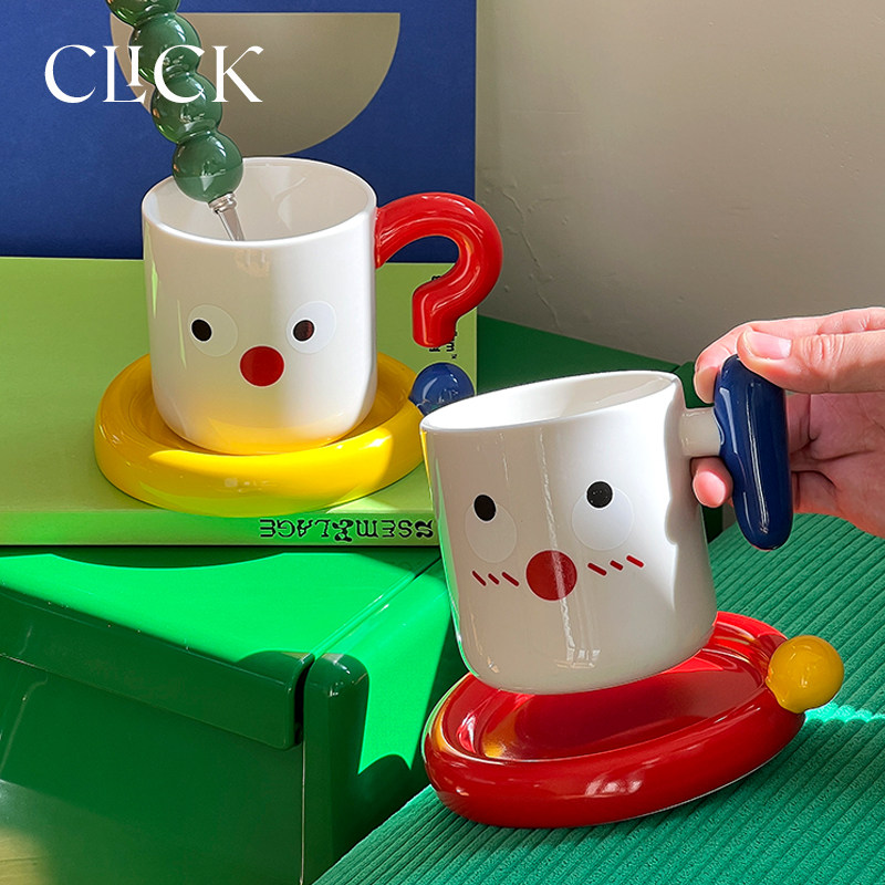 原创问号叹号情侣陶瓷咖啡杯碟