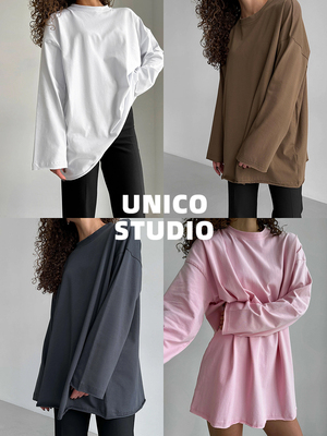 宽松欧美简约长袖大T恤OVERSIZE