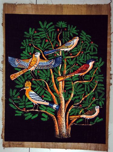 埃及纸草画黑色生命树树皮画