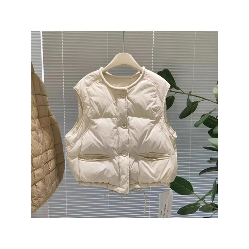 2025秋冬季新款女士韩系羽绒棉服马甲小个子简约休闲外穿背心马夹