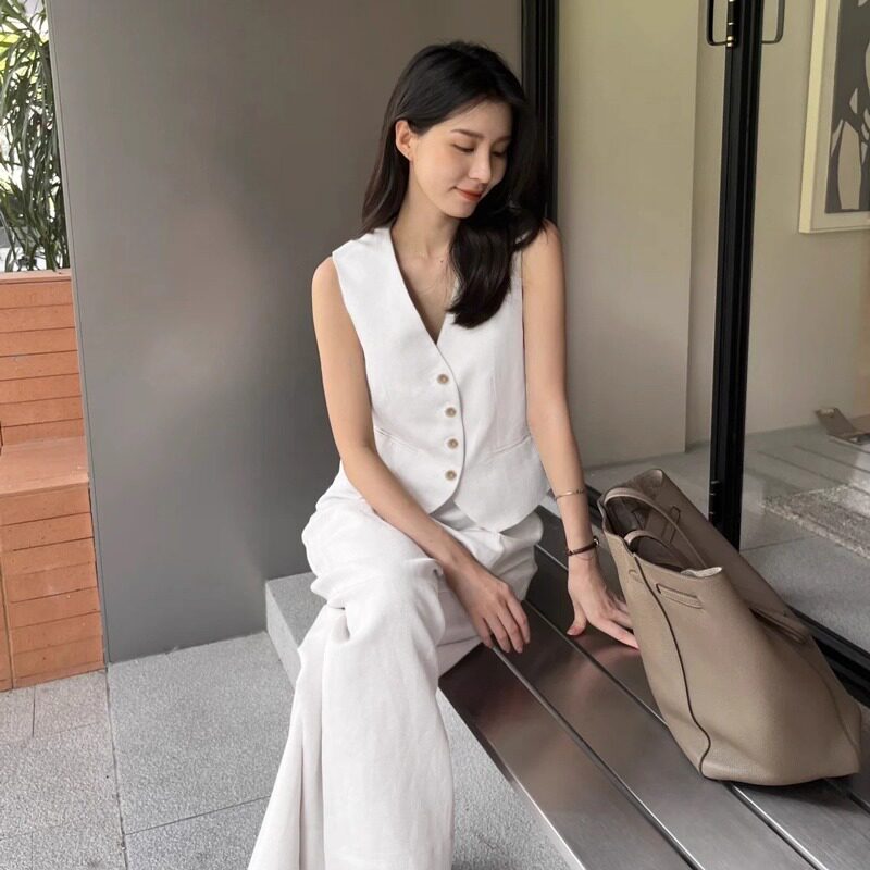 高端亚麻马甲背心女款2025新款夏季薄款棉麻西装马夹短款外穿苎麻图片