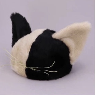 日本CA4LA同款猫咪帽猫耳朵帽子仿獭兔毛毛绒胡须猫耳帽可爱皮草