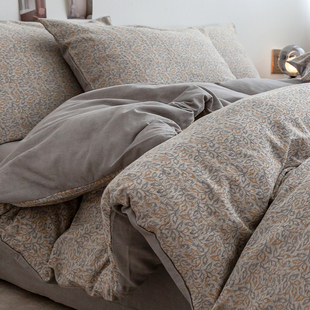 斯图加 纯棉色织三层纱布床单四件套1.5m全棉被套床笠床上用品