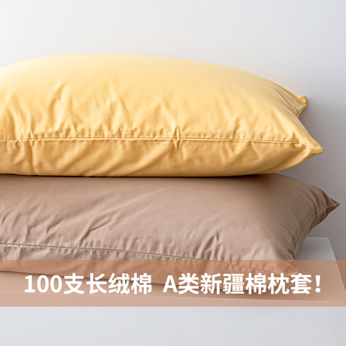 100S长绒棉纯色简约枕套