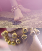 画江湖现货异域民族风金色铃铛梵音天同款 女脚链 棕色绒皮定制 包邮