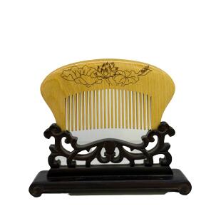延陵常州梳篦 烙画10cm小叶黄杨木梳子 正品 整料不拼接 图案随机