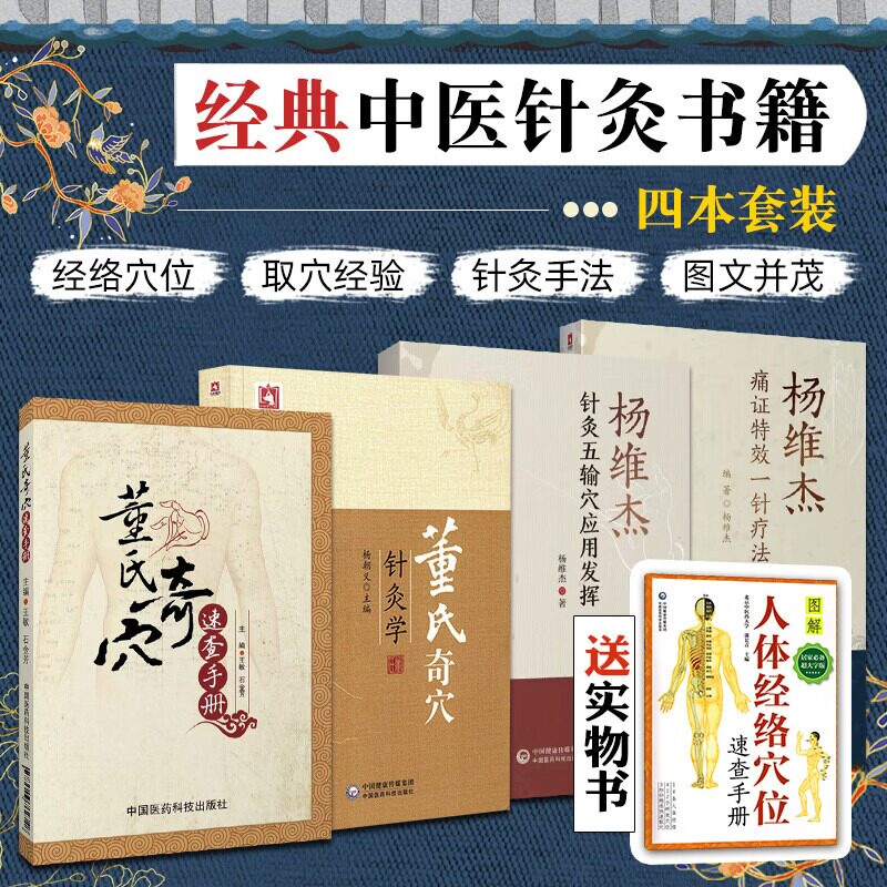正版 四册 董氏奇穴针灸学第二版+穴位速查手册+杨维杰痛证特效一针疗法+杨维杰针灸五输穴应用发挥正经奇穴治疗析要 中国医药科技