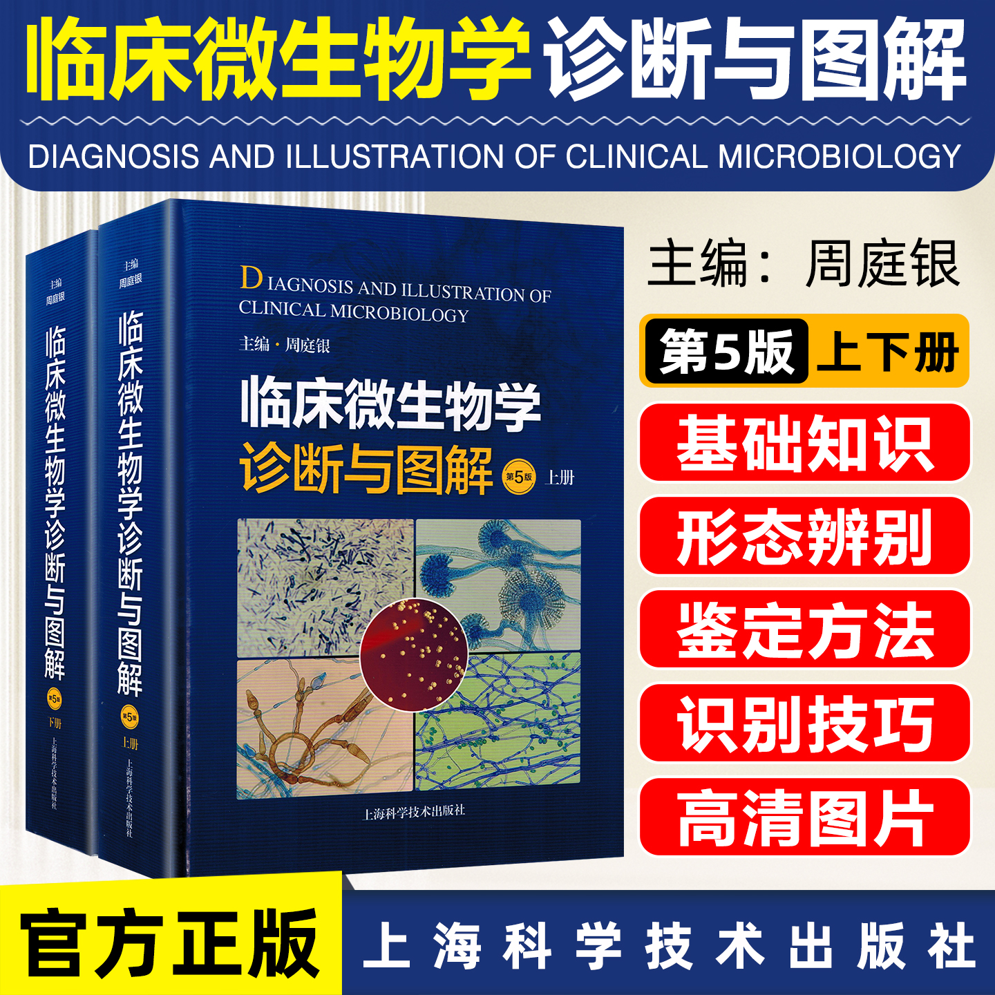 临床微生物学诊断与图解上下册第五5版周庭银主编临床微生物诊断参考书籍微生物学上海科学技术出版社9787547871850