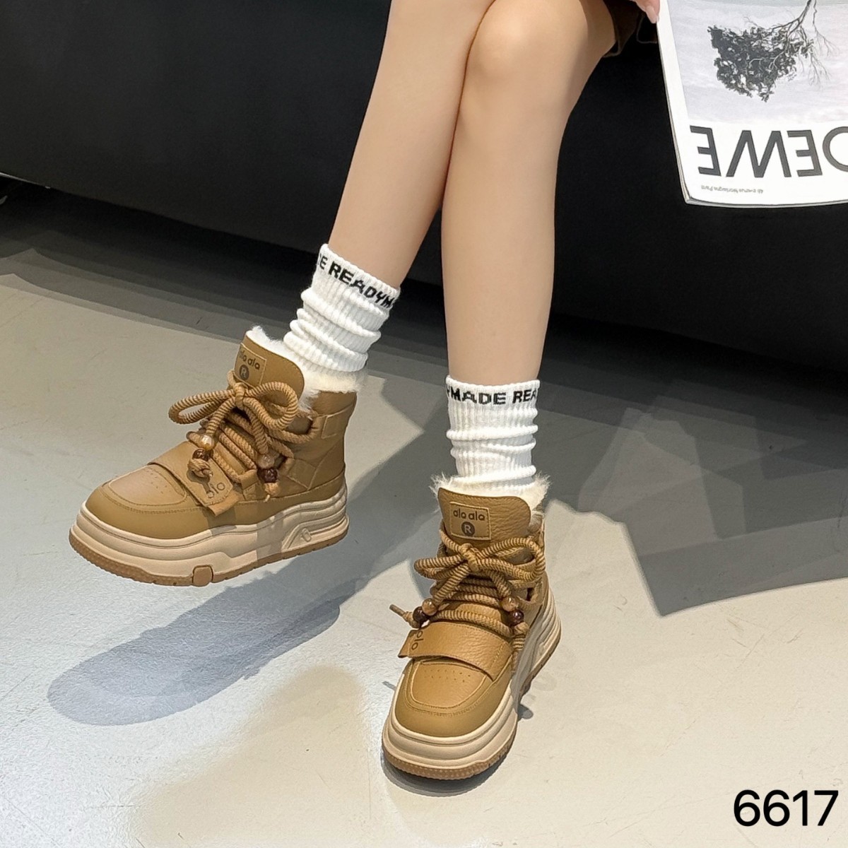 2025冬季新款真皮厚底冬季新款雪地靴女靴绒里保暖百搭厚底棉鞋女