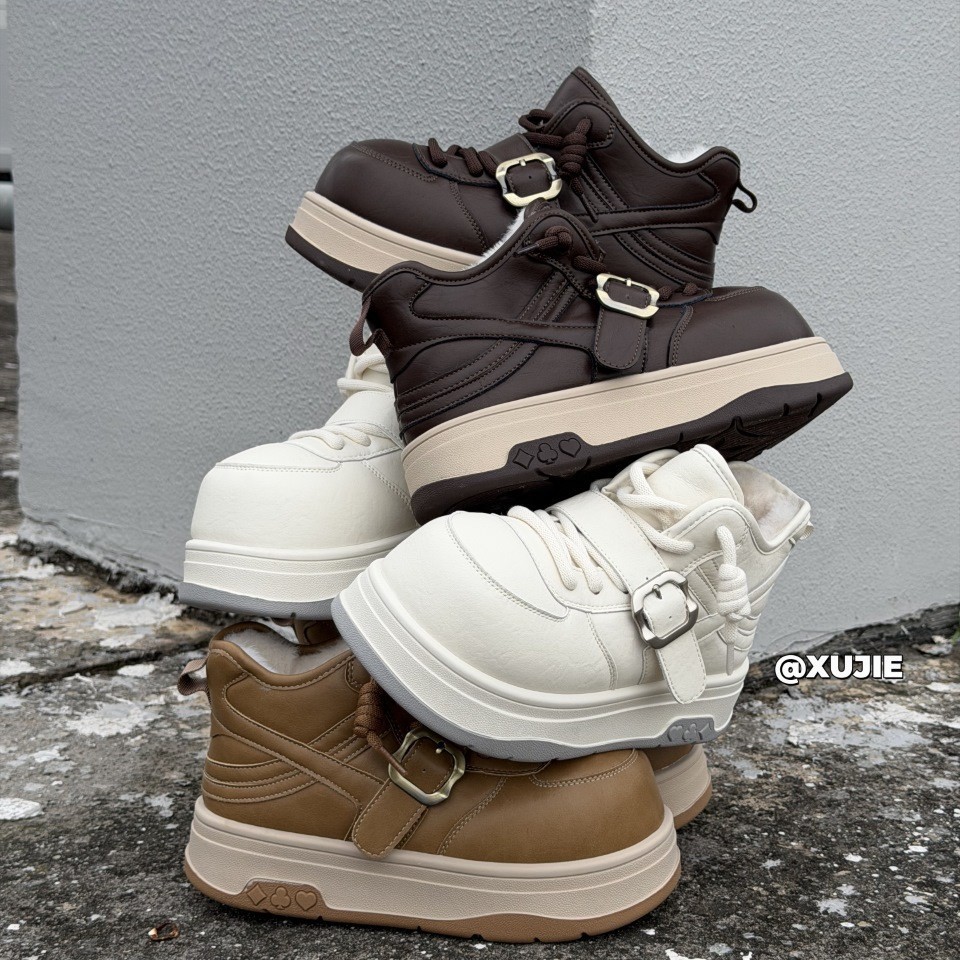 欧洲站加绒厚底雪地棉靴女2025冬季新款大头卡皮巴拉小胖丁面包鞋